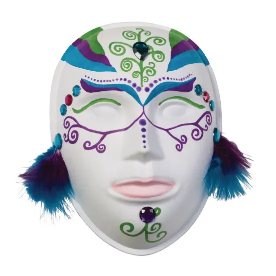 Paperboard Mask, Face, 8" x 5-3/4", Pack of 12 {2}