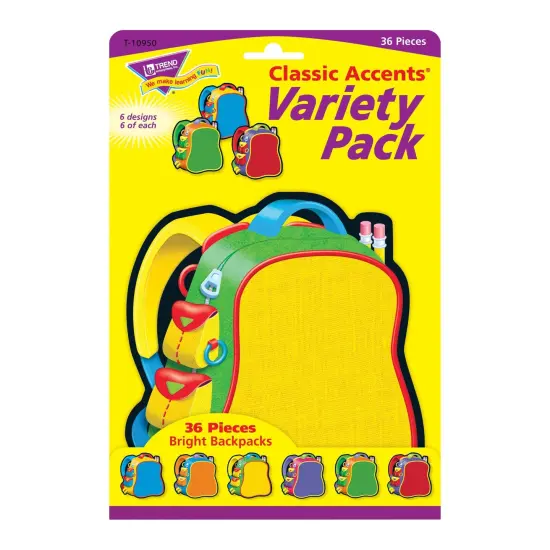 Bright Backpacks Classic Accents&reg; Variety Pack, 36 Per Pack, 3 Packs {3}