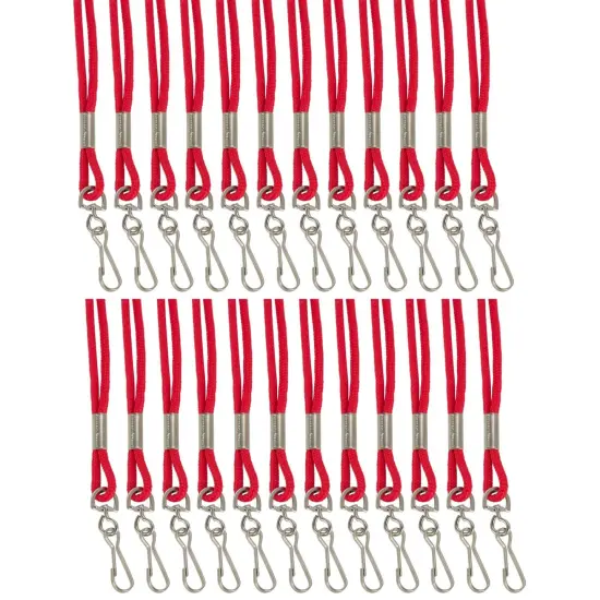 Standard Lanyard Hook Rope Style, Red, Pack of 24 {1}