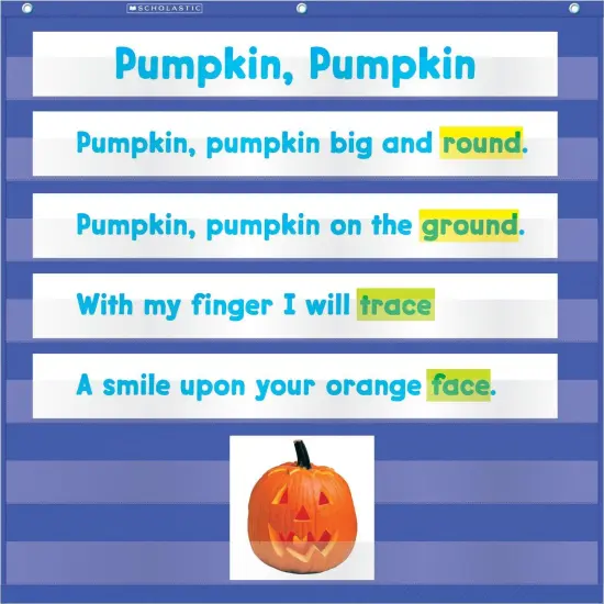 Mini Pocket Chart, 7-Pocket, 28" x 28", Blue {1}