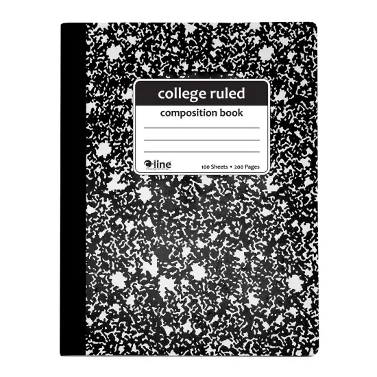 Composition Notebook, 100 Page, College Ruled, Black Marble, Pack of 12 {2}