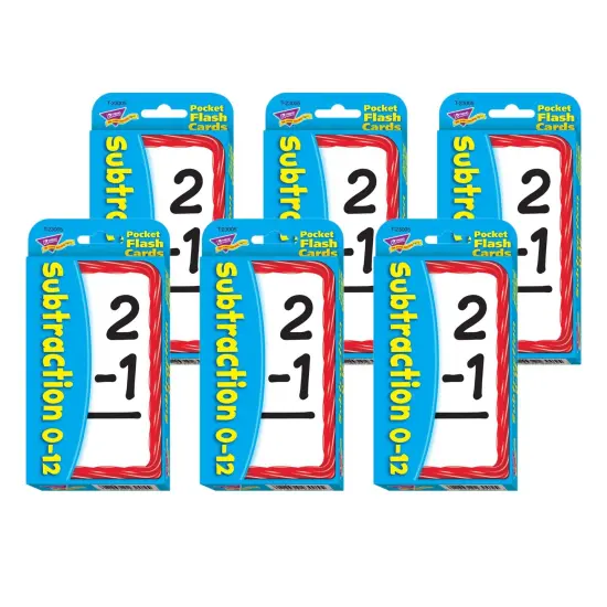 Subtraction 0-12 Pocket Flash Cards, 6 Packs {1}