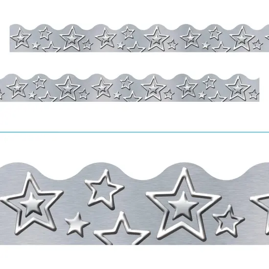 I &hearts; Metal Silver Stars Terrific Trimmers&reg;, 39' Per Pack, 6 Packs {3}