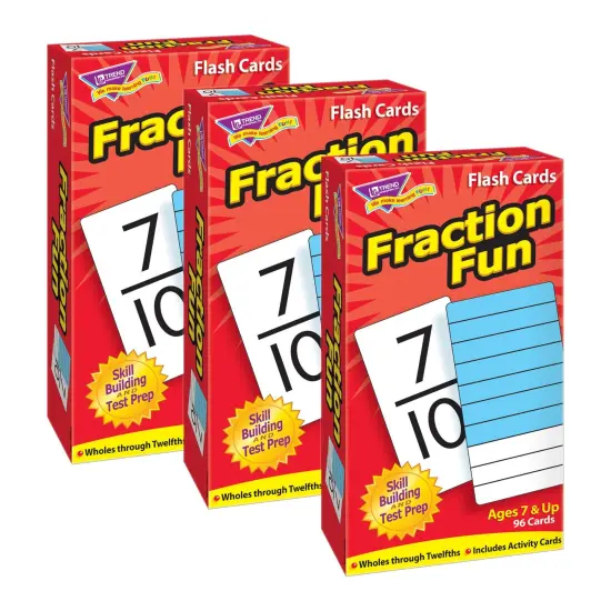 Fraction Fun Skill Drill Flash Cards, 3 Packs {1}