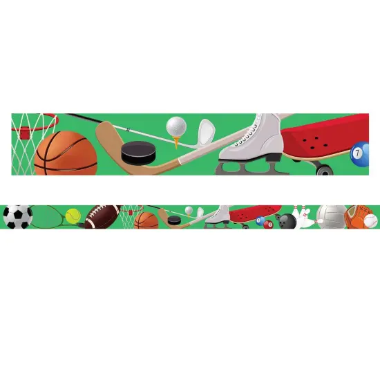 Borders/Trims, Magnetic, Rectangle Cut - 1-1/2" x 24", Sports Theme, 24' per Pack, 2 Packs {2}