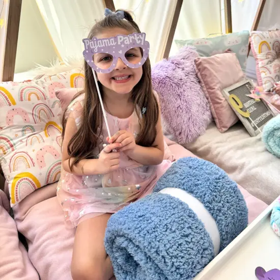 Big Dot of Happiness Pajama Slumber Party Glasses and Masks - Paper Card Stock Girls Sleepover Birthday Party Photo Booth Props Kit - 10 Count {4}