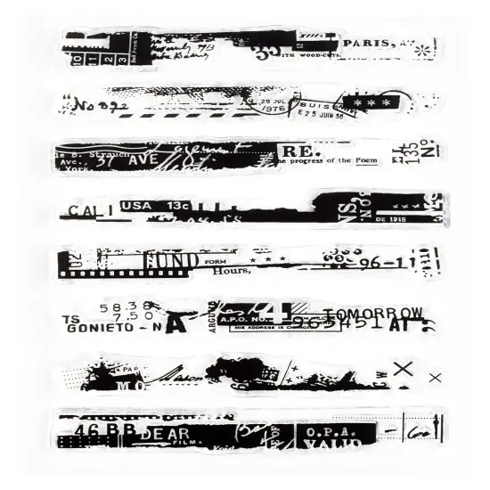 Distressed Grunge Slim Collages, Clear Stamps 4x6 inch by Wintertime Crafts {1}