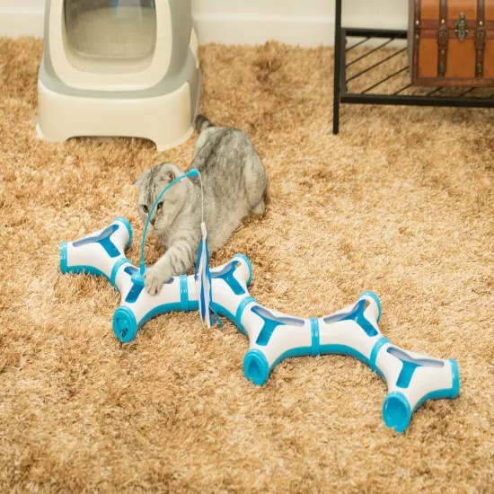 Configurable Interactive Cat Toy with Spring Feather Teaser {4}