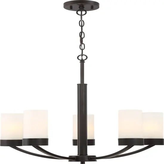 Denver 5-Light Hanging Mounted Chandelier Light Fixture in Mahogany Bronze Finish {1}
