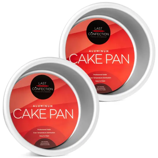 Last Confection 2-Piece Round Cake Pan Set - 4" x 2" Deep Aluminum Pans {1}