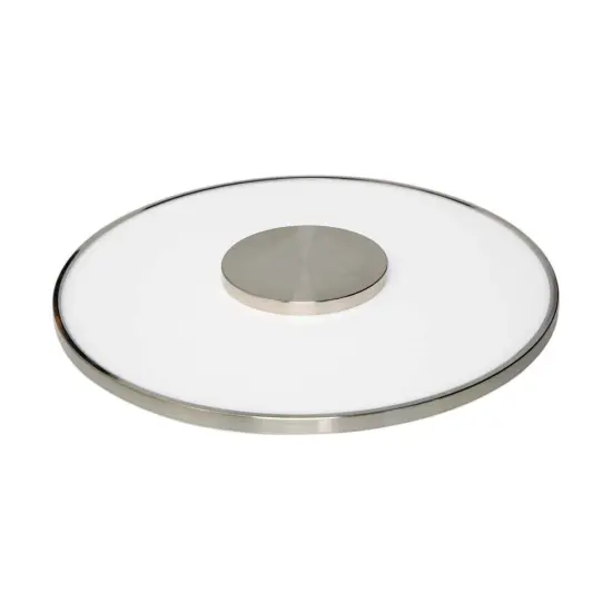 Nuvo 31.5w 17" Flush Mount LED Fixture Round Shape in Brushed Nickel Finish Warm White {1}
