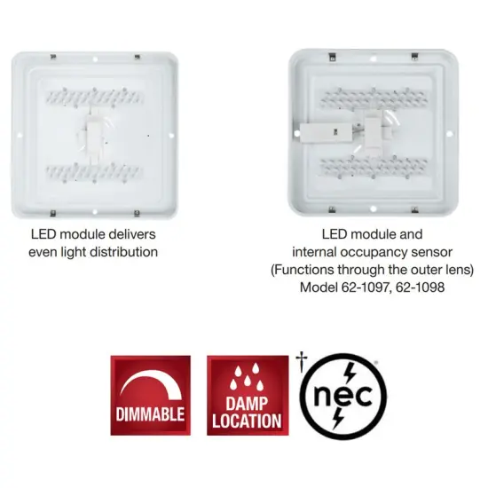 Satco 20.5w LED 14 inch LED Flush Mount w/ Occupancy Sensor Fixture - 3000K {2}