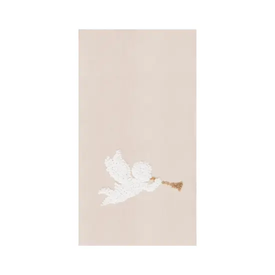 Singing Angel French Knot Flour Sack Kitchen Towel {1}