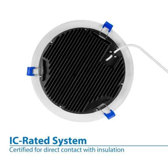 NICOR DLE8 Series 8 in. Round White Flat Panel LED Downlight in 2700K {6}
