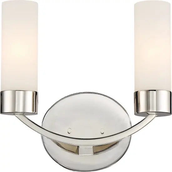 Denver 2-Light Wall Mounted Vanity & Wall Light Fixture in Polished Nickel Finish {1}
