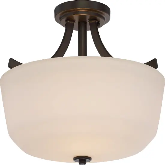 Laguna 2-Light Semi Flush Mounted Light Fixture in Forest Bronze Finish {1}
