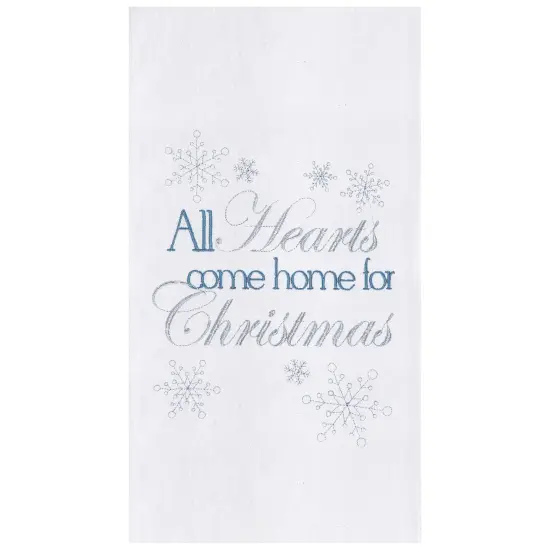 Home for Christmas Embroidered Flour Sack Cotton Kitchen Towel {1}