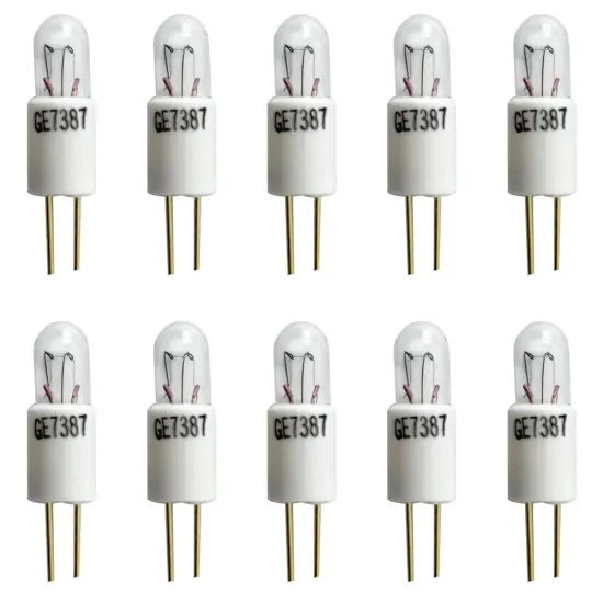 10Pk - GE 7387 - 28926 1w 28v T1.75 M-23 Bi-Pin Base Low Voltage Miniature Bulb {1}