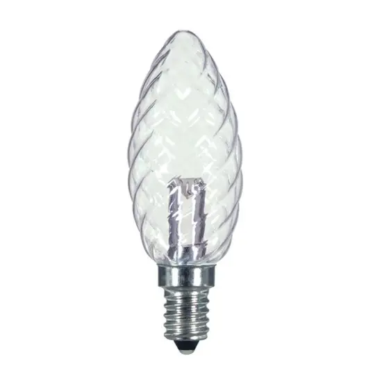 Satco S9155 1W 120V B9.5 Clear CrystalE12 Candelabra Base LED Bulb {1}
