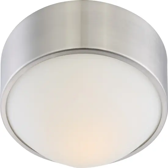 Nuvo Perk 13" LED Flush Mount Fixture w/ White Glass in Brushed Nickel Finish {1}