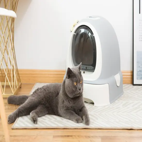 Fully Enclosed Hooded Litter Pan with Front Entry Odor Close Door, Cat Litter Scoop Included {2}