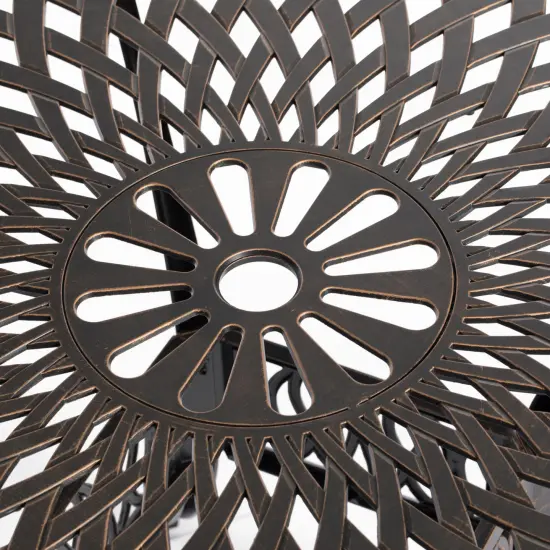 Outdoor and Indoor Bronze Dinning Set 4 Chairs with 1 Table Bistro Patio Cast Aluminum. {5}