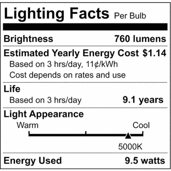 10Pk - Satco 9.5w 120v A19 LED Bulb Frosted E26 Medium Base 5000k - 60w-equiv {5}