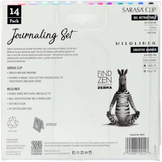 Zebra Mildliner Journaling Set 14/Pkg-Assorted Colors & Styles {4}