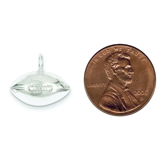 Sterling Silver Football Pendant Charm Sports Jewelry 17mm x 20mm {2}
