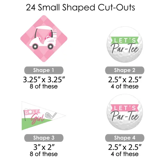 Big Dot of Happiness Golf Girl - Pink Birthday Party or Baby Shower DIY Decorations - Clothespin Garland Banner - 44 Pieces {7}