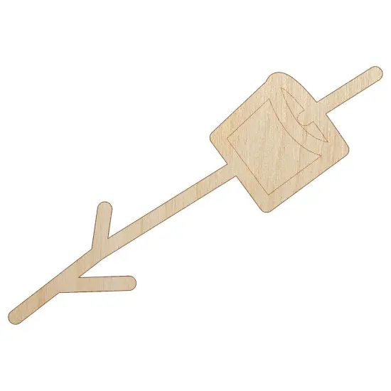 Marshmallow on a Stick S'mores Camping Doodle Unfinished Wood Shape Piece Cutout for DIY Craft Projects {7}