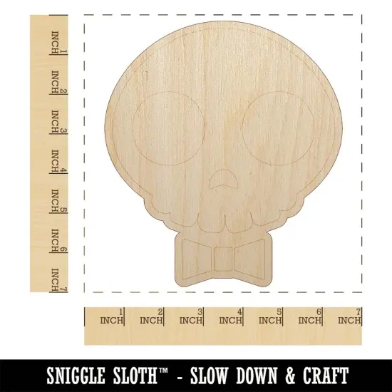 Dapper Skull with Bowtie Unfinished Wood Shape Piece Cutout for DIY Craft Projects {1}