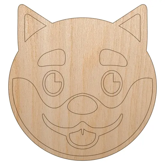 Husky Dog Face Happy Unfinished Wood Shape Piece Cutout for DIY Craft Projects {2}