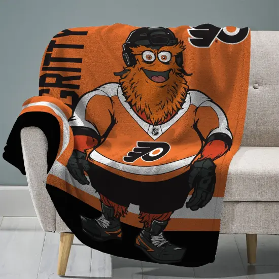 Sleep Squad Philadelphia Flyers Gritty Mascot 60” x 80” Raschel Plush Hockey Blanket {1}
