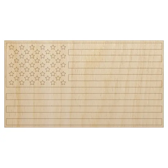 USA United States of America Flag Unfinished Wood Shape Piece Cutout for DIY Craft Projects {1}