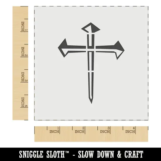 Three 3 Nails Cross Christian Stylized Wall Cookie DIY Craft Reusable Stencil {6}