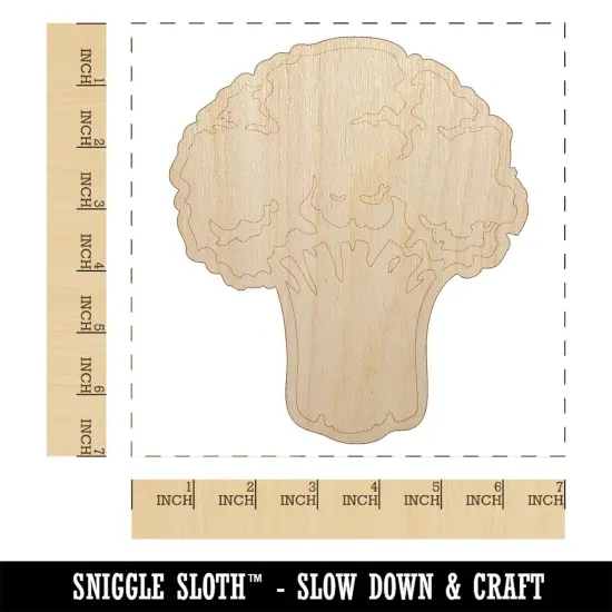 Vegetable Broccoli Unfinished Wood Shape Piece Cutout for DIY Craft Projects {1}
