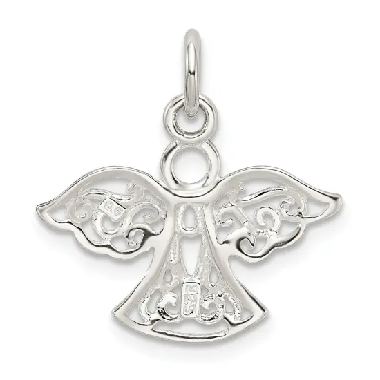 Sterling Silver Filigree Angel Charm Religious Jewelry 20mm L X 20mmW Approx. {3}