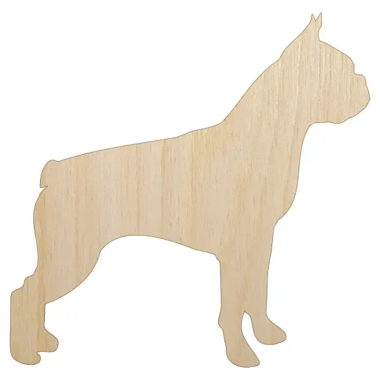 Boston Terrier Dog Solid Unfinished Wood Shape Piece Cutout for DIY Craft Projects {1}