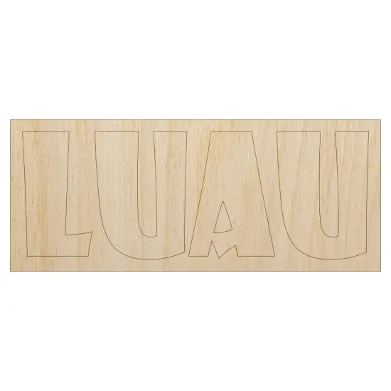 Luau Hawaii Fun Text Unfinished Wood Shape Piece Cutout for DIY Craft Projects {1}