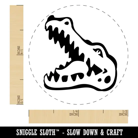 Smiling Toothy Crocodile Alligator Chomp Self-Inking Rubber Stamp Ink Stamper for Stamping Crafting Planners Purple {1}
