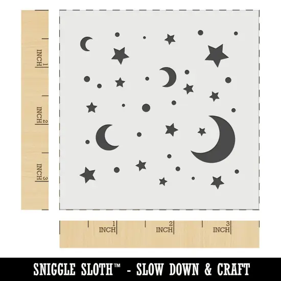 Moon and Stars Wall Cookie DIY Craft Reusable Stencil {6}