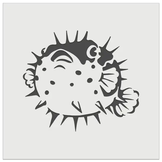 Startled Spiny Puffed Pufferfish Funny Fugu Wall Cookie DIY Craft Reusable Stencil {2}