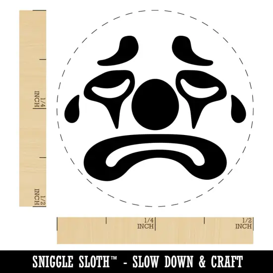 Sad Clown Face Self-Inking Rubber Stamp for Stamping Crafting Planners Dry Pad {1}