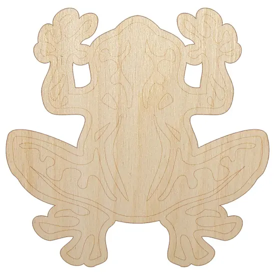 Tribal Frog Unfinished Wood Shape Piece Cutout for DIY Craft Projects {2}
