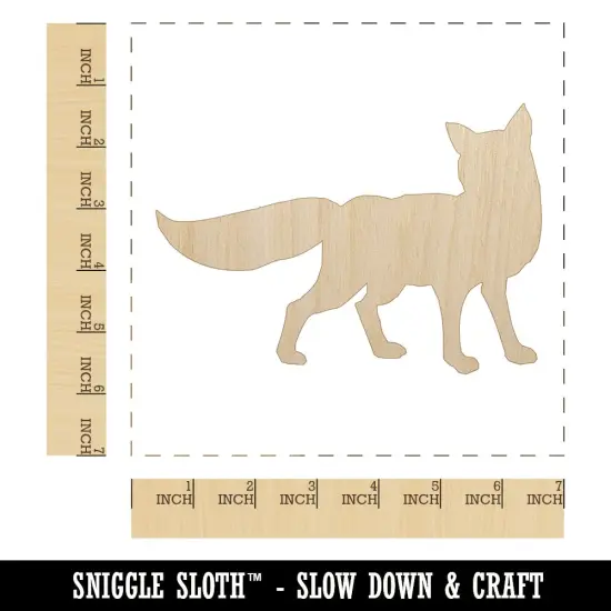 Fox Solid Unfinished Wood Shape Piece Cutout for DIY Craft Projects {1}