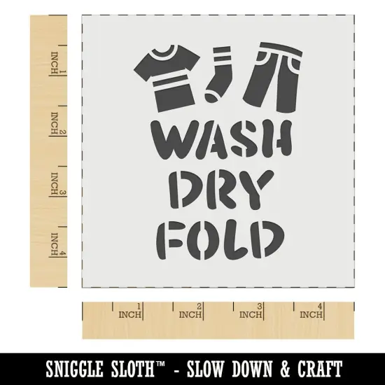 Laundry Wash Dry Fold Wall Cookie DIY Craft Reusable Stencil {7}