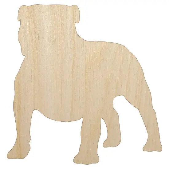Bulldog English British Dog Solid Unfinished Wood Shape Piece Cutout for DIY Craft Projects {1}
