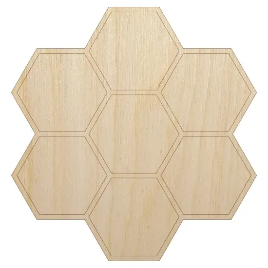 Simple Honeycomb Outline Unfinished Wood Shape Piece Cutout for DIY Craft Projects {1}