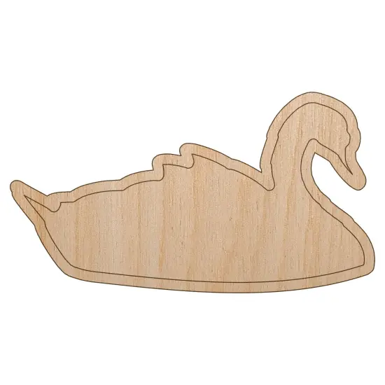 Swan Swimming Outline Unfinished Wood Shape Piece Cutout for DIY Craft Projects {7}
